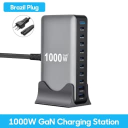 1000W GaN Charger USB C Fast Desktop 10Port USB Type C PD3.1 Charger Fast Charging for iPhone 17 16 15 Samsung S24 Xiaomi Laptop