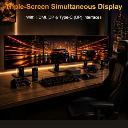 ERVPES E1Power Mini AI PC Intel Core Ultra 5 115U 8 Cores 10 Threads 16GB LPDDR5 512GB SSD WiFi Bluetooth USB HDMI Type-C Windows 11 Wifi 6 BT5.0