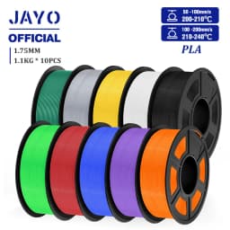 JAYO PLA Filament 1.75MM 10Rolls/set PLA 3D Printer Filament Multicolor For FDM 3D Printers Neatly Wound 3D Printing Materials