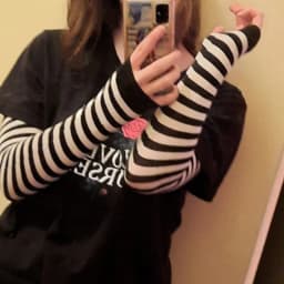 Punk Winter Warm Long Sleeves Gloves Goth Men Women Fingerless Stripe Hip-Hop Knitted Elbow Mittens Elastic Outdoor Warmer Arm