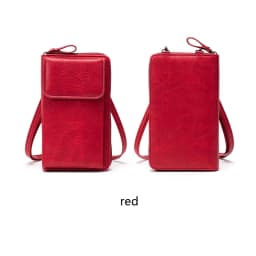 MIYIN Multi Functional Retro Style PU Leather Crossbody Bag Fashionable Solid Color Mobile Phone Bag Womens Casual Shoulder Bag
