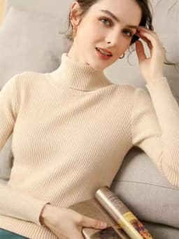 2026 Casual Slim Knitted Pullover Autumn Winter Thick Turtleneck Sweater Base Sweater Korean Style Simple Base Layer Warm Tops