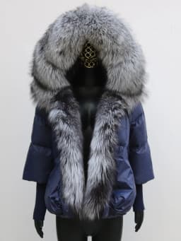 Women Coat White Duck Down Jacket Super Large Real Red Fox Fur Collar Hooded New Fashion Outerwear Puffer Jacket New
