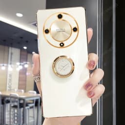 Magic6 Magic5 6lite 5lite Luxury Plating Ring Holder Stand Case For Huawei Honor Magic 6 5 Lite Pro 5g X9a X9b Silicone Cover
