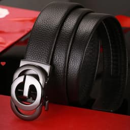 DINISITON Men's Business Automatic Buckle PU Belt Adjustable Leisure Male Strap Automatic for Men Gifts
