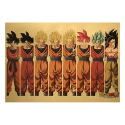 Anime Dragon Ball Retro Kraft Paper 16*12in Dragon Ball Characte Colours Notice Poster Wall Bedroom Bar Decor Photo Props Gifts
