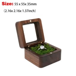 Free Custom Name Walnut Wooden Ring Box Personalized Wedding Anniversary Gift Walnut Wood Engagement Wedding Rings Box Gift