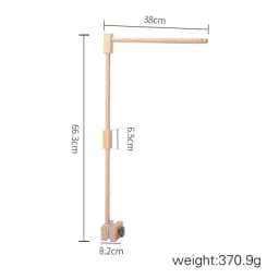 DIY Baby Crib Bed Bell Holder Arm Toy Imitation Wood Grain Infant Bed Decoration Toys Rotating Music Box Nut Screw Arm Bracket
