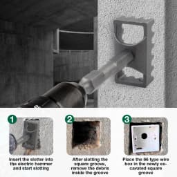 86-type Wire Box Socket Puncher, 2-In-1 Electrician Slotting Tool, For Electric Hammer/Electric Pick, Home Square Hole Opener