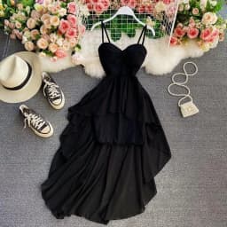 France Elegant Black Patchwork Long Strap Dress Sleeveless Party Style Women Gentle Y2k Vintage Bodycon Spring Summer 2026