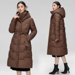 Women Winter Mid-Length Cotton Padded Jacket With 2025 New Women Warm Thicken Cotton Coat Korean Loose Hooded Parkas Outwear