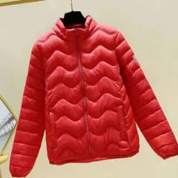 Lightweight Stand Collar Down Cotton Coats Women Classic Zipper Up Long Sleeve Winter Parkas Woman Solid Warm Puffer Jackets