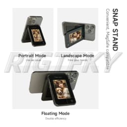 NFC Enabled Smart Magnetic Card Bag For iPhone 16 15 14 13 Pro Max Black Mythical Wukong E Ink 4-color Screen DIY Picture Funda