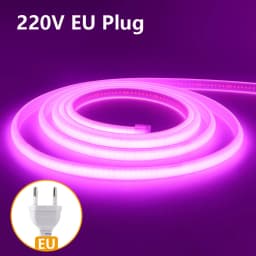 220V 240V COB Neon LED Strip Light 1M 5M 10M 288LEDs/m EU Power Plug Warm White Red Blue Bright Flex lamp Waterproof Lighting