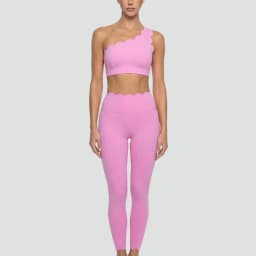 Set Women 2 Pieces Elegant Ballet Pink One-shoulder Lace Beauty Back Sexy Women's Sports Clothing Sets Fitness Yoga Clothing