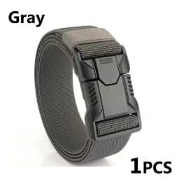 Automatic Plastic Buckle Tactical Belt Men's Multifunction Military Fan Canvas Belt Outdoor Faux Nylon Training Waist Belt Pants
