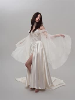 Kyoto Off The Shoulder Customized Off-white Wedding Dresses Side High Split vestidos de noche Chic A-Line robe de mariée 2026