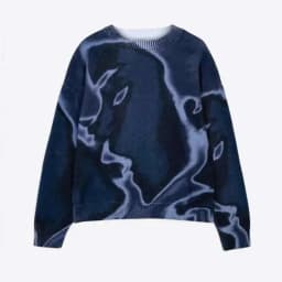 HKSH Spring New Men Tide 3D Printed Thick Needle Round Collar Sweater Fashion Niche Streetwear Y2K Sweatshirt Women Loose HK4362