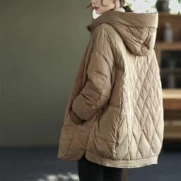 Down Coats Women Coat Mid Length Jackets Hooded Full Sleeve Y2k Streetwear Elegant Splice Jacket Thick Warm Autumn Winter