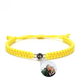 Custom Photo Projection Bracelet Adjustable Woven Titanium Steel Pendant DIY Picture Bracelet Jewelry Valentine's Day Gift