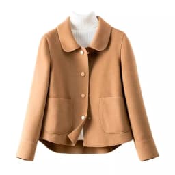 High-Quality Double-Sided Woolen Coat For Women 2024 New Short Temperament Doll Neck Mother's Outfit Woolen Coat Female Red Came