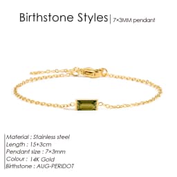 EMANCO Stainless Steel Bangle 7*3MM Square Birthstone Bracelet Sparkling High-end Rhinestone Accessories Gift
