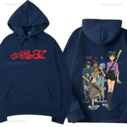 Music Band Gorillaz PUNK ROCK Sweater Cartoon Pattern Hooded Leisure and Trendy Clothes Vintage Y2K oversized Clothing