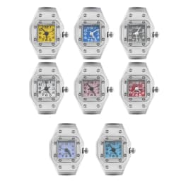 Creative Alloy Shell New Hot Selling Compact Finger Square Arabic Numeral Scale Dial Couple Men's And Women's Ring Watch