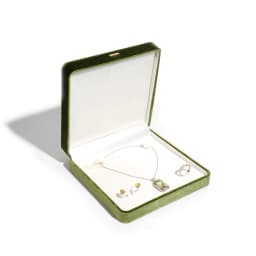 High End Rounded Edge Velvet Jewelry Storage Box with Multi Compartments for Earrings Rings Bracelets Necklaces Organizer Gift