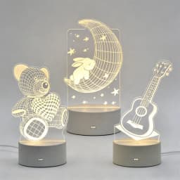 USB Operated 3D Acrylic LED Night Light Wedding Birthday Party Festival Kid Mother's Day Gift Bedroom Decor Neon Night Lamp