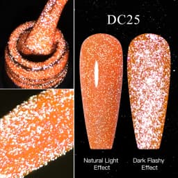 Mtssii Reflective Glitter Gel Pink Sparkling Sequins Gel Nail Polish Soak Off UV Nail Gel Semi-permanent Nail Art Decoration