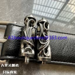 Engraved Roller Hollow Light Luxury Belt 925 Silver Classic Leather Totem Belt Pin Buckle