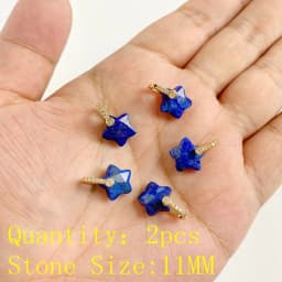 2PCS Natural Blue Lapis Lazuli Stone Gem Pendant Connector Charm For DIY Woman Men Jewelry Making Accessory Wholesale