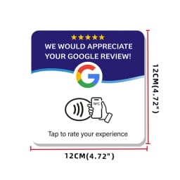 NFC Tag 13.56MHz Programmable Google Review Card NFC Station Table NFC Google Reviews Display Bending Card Standing Bracket
