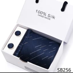 Classic Style 65 Colors Sales Silk Tie Handkerchief Cufflink Set Men Necktie Box Solid Color Sky Blue Fit Wedding Office Cravat