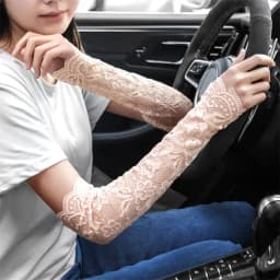 Summer Women's Long Lace Sleeves Driver's Half Finger Resistant Lace Sexy Fingerless Gloves
