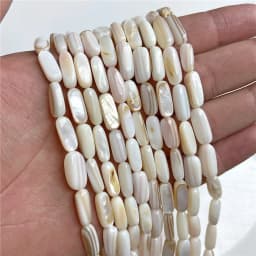 15X6mm Long Stripe Shell Beads Point Stick Mother of Pearl Shell Slice Loose Beads for DIY Making Jewelry Necklace Accessories