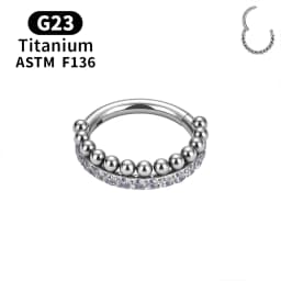 ASTM F136 Titanium 16G Hinged Nose Ring CZ Septum Clicker Cartilage Hoop Earrings Tragus Rook Daith Conch Helix Piercing Jewelry