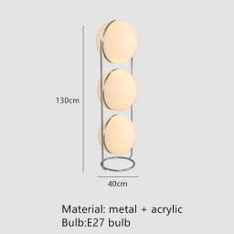 Italy Designer Led Floor Lamp White Ball 2.8 Stand Light for Living Room Hotel Led Chrome Metal Sofa Side Lounge Decoration Lamp