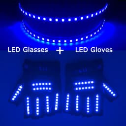 USB Rechargeable LED Glowing Gloves Finger Lighting Flashing Gloves Glasses Stage Performance Costume Dance Concert Decor