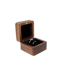 Black Walnut Solid Ring Box Single Double Ring Box Earrings Box Cufflinks Box Vintage Wooden Ring Box Exquisite Gift Box