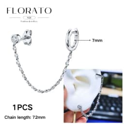 FLORATO 925 Sterling Silver Earrings Chain Tassel Pendant Earrings Zircon Silver Earrings for Women Trend Luxury Wedding Jewelry