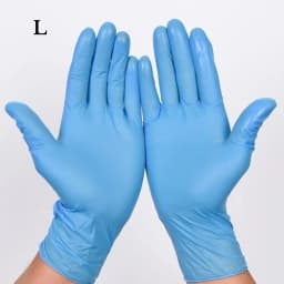 100pcs/Box Disposable Gloves Nitrile Black for Cleaning Powder Free, Blue Nitrile Gloves for Hairdressing Household Dishwashing