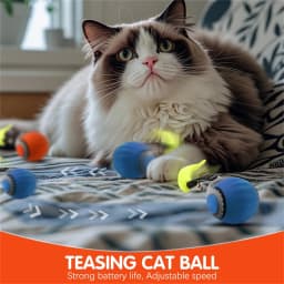 Interactive Cat Toy Ball Automatic Rolling Pet Toy USB Rechargeable Jumping Ball with Wagging Tail Smart Suitable For Cats Puppy