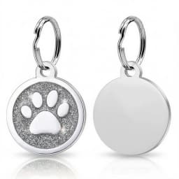 Free Personalized Dog Cat Plate Tags Engraved Puppy Pet ID Name Collar Tag Alloy Paw Glitter Pendant Pets Dogs Accessories