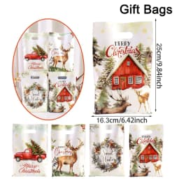10/20/50pcs Christmas Candy Bags Rustic Xmas Tree Wreath Elk Truck Gifts Packaging Bag Winter Holiday Christmas Decorations 2025