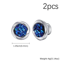 Punk Round Zircon Magnetic Ear Studs Clips Non Piercing Stainless Steel Small Earrings for Women Men Fashion Jewelry 