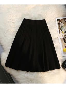 Autumn Winter Knitted Pleated Skirts Women's Elastic High Waist A-Line Umbrella Skirts Casual Sexy Slim Short Mini Skirts