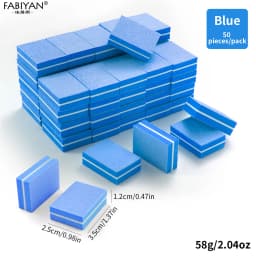 50Pcs/pack Mini Sponge Nail Buffer Block Double Sided Texture Nail File Buffers For Nail Pre-processing Polish Nails Accessories