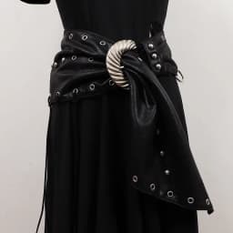 [EAM] Pu Leather Coffee Tassels Irregular Long Wide Belt Personality Women New Fashion Tide All-match Spring Autumn 2026 1DH8694